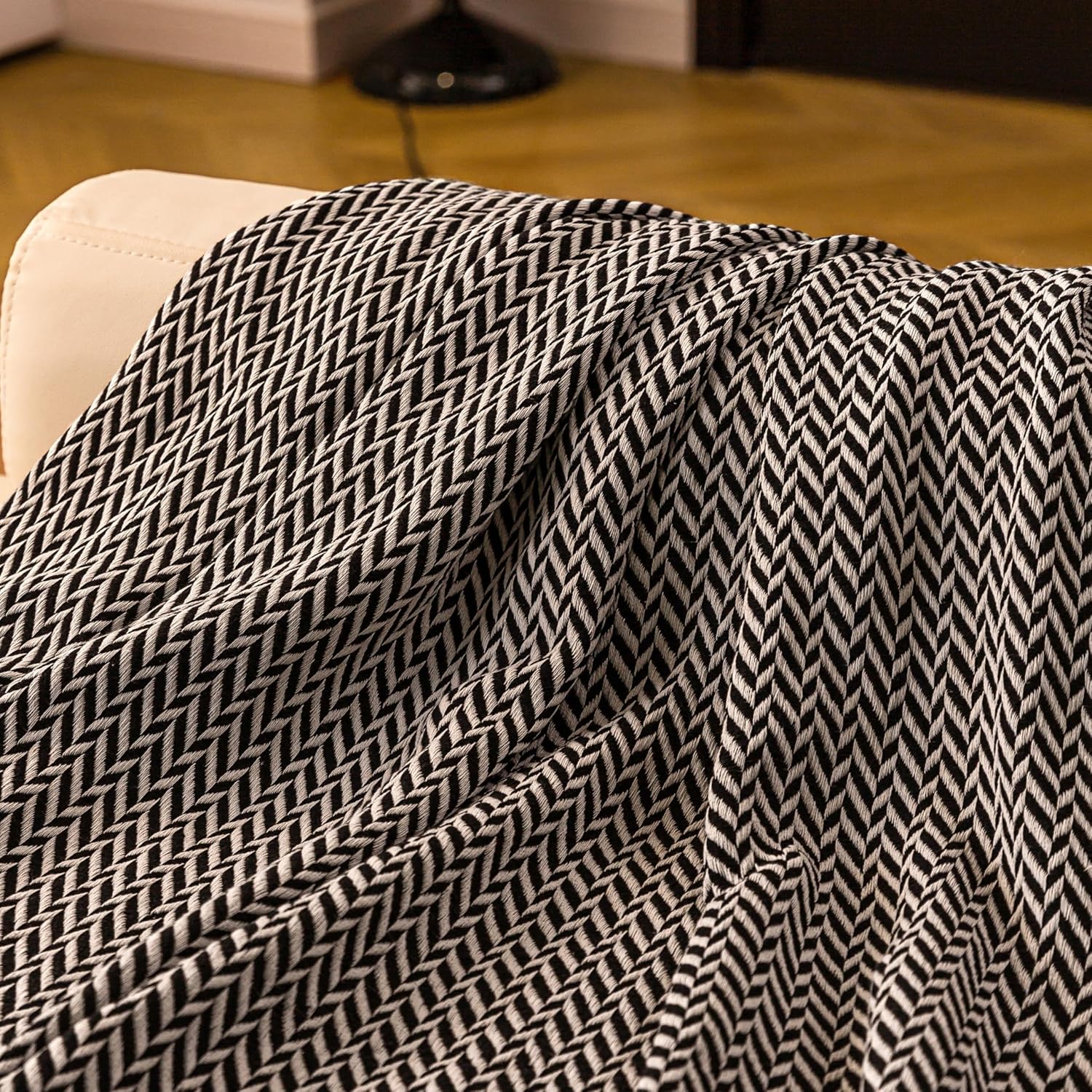 Peshtemania Manta bohemia de algodón prémium de 50 x 60 pulgadas, color blanco...