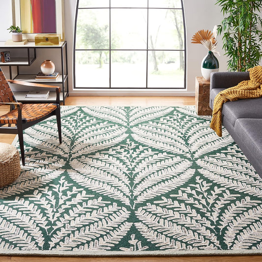 Safavieh Capri Collection - Alfombra de área de 9 x 12 pies, verde oscuro y...