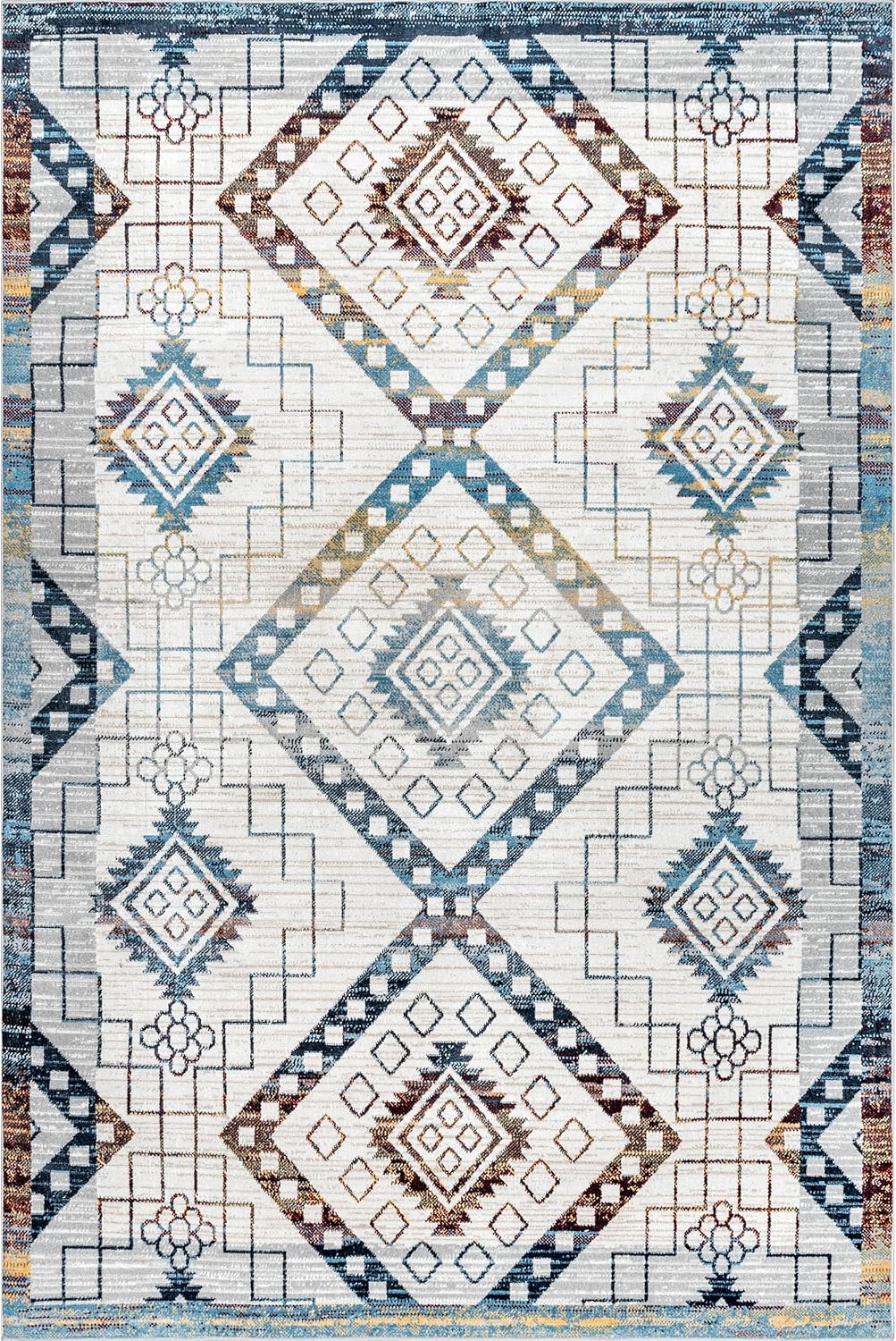 nuLOOM Kajal - Alfombra geométrica del suroeste, lavable a máquina, 7 x 9...