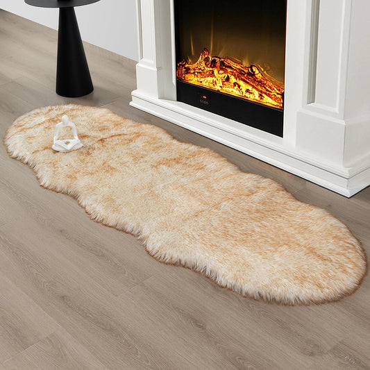 Alfombra de piel sintética de oveja súper suave y esponjosa, alfombra para el...