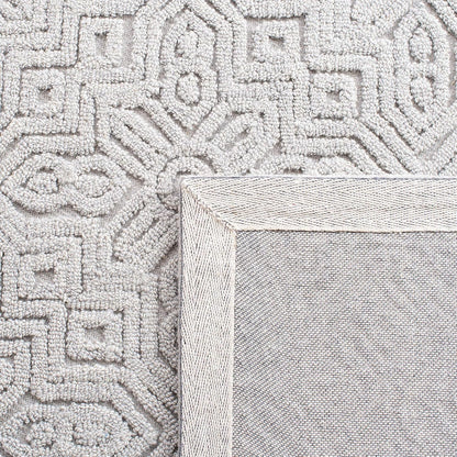 Textural Collection Alfombra de área de 5 x 8 pies, color plateado, hecho a
