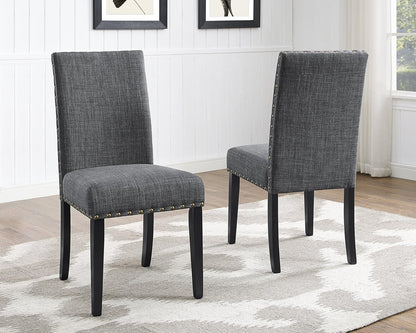 biony Fabric Sillas de comedor con Nailhead recortar, juego de 2
