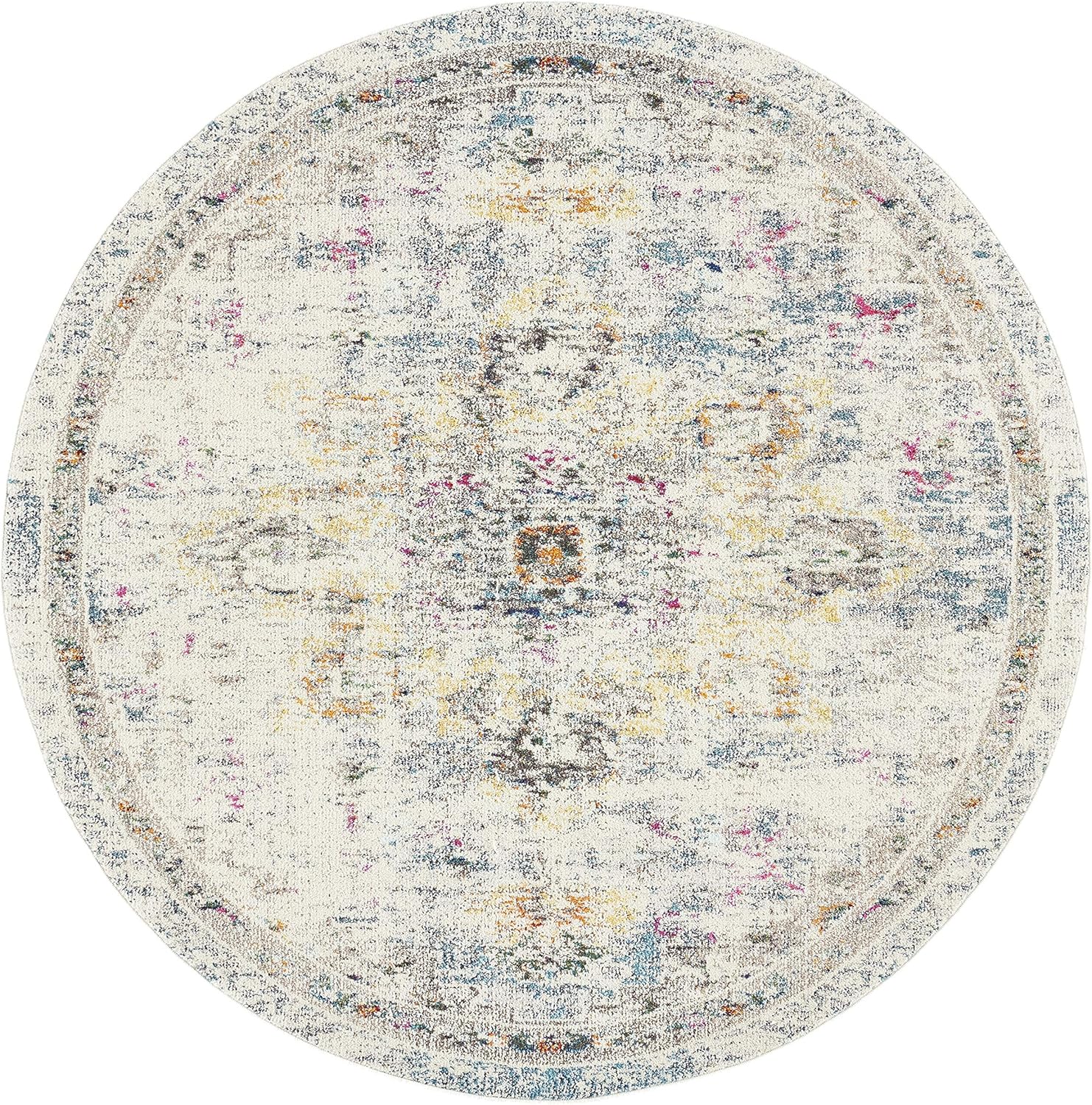 Safavieh MAD473F - Tapete redondo con diseño de medallón desgastado, bohemio...