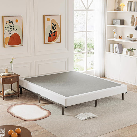 Box Spring King Base de colchón de metal de 5 pulgadas, estructura resistente
