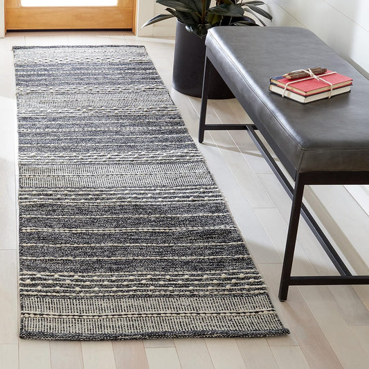 Striped Kilim Collection STK516Z Alfombra hecha a mano de algodón de tejido