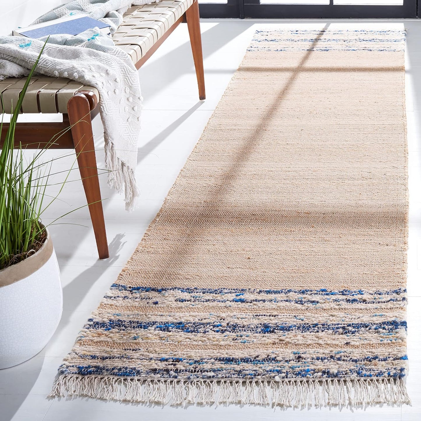 SAFAVIEH Natura Collection - Alfombra de pasillo, 2 pies 3 pulgadas x 9 pies,...