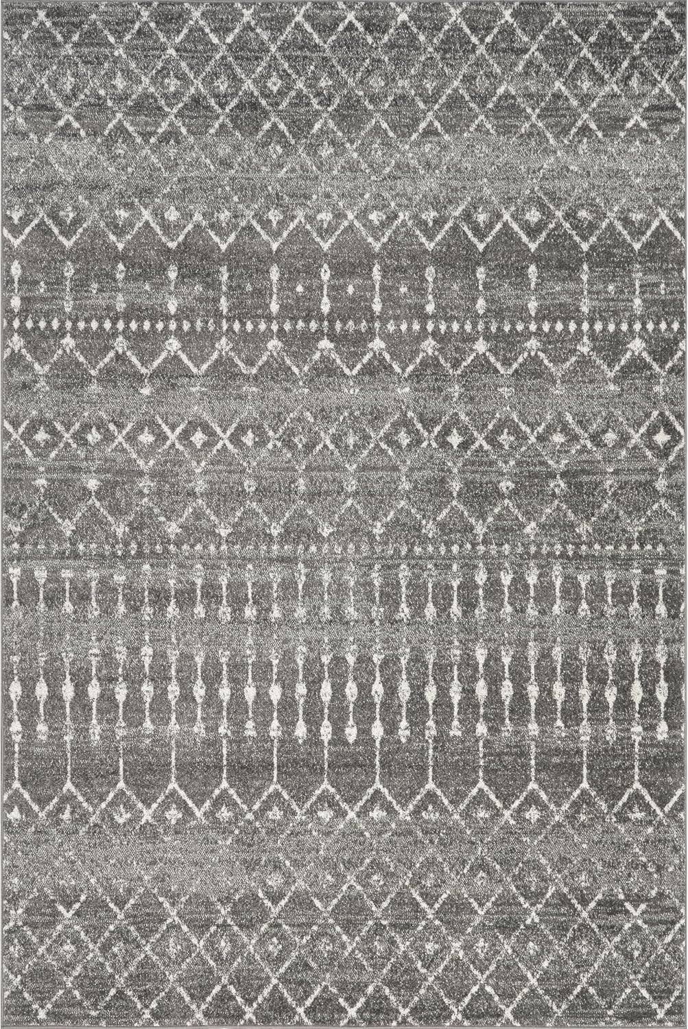 Alfombra decorativa Blythe marroquí, 2 'x 3', gris oscuro