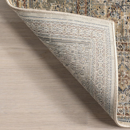 Carol Alfombra decorativa tradicional de medallón, 3 x 5, color beige