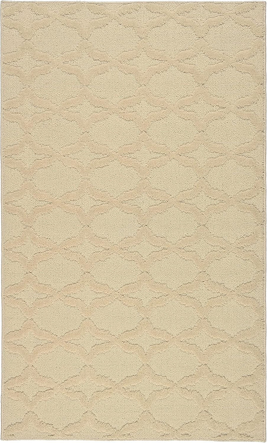 Garland Rug Sparta - Alfombra antideslizante de polipropileno marrón enrejado,...