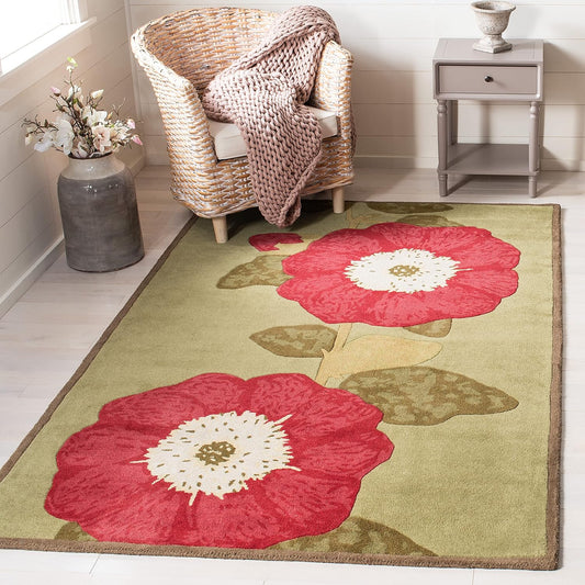 MARTHA STEWART x Safavieh - Alfombra de lana de eneldo de 9 x 12 pies, hecha a...