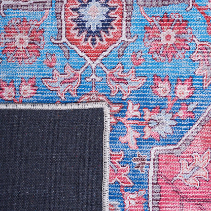 Serapi Collection Alfombra redonda de 6 pies 7 pulgadas, color azul y óxido,