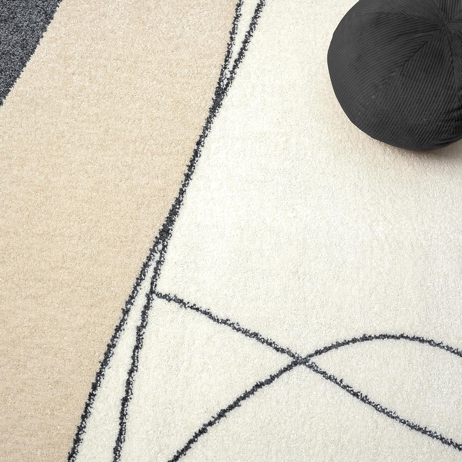 Abani Deco Collection - Alfombra de área, diseño artístico moderno cremagris, 4...