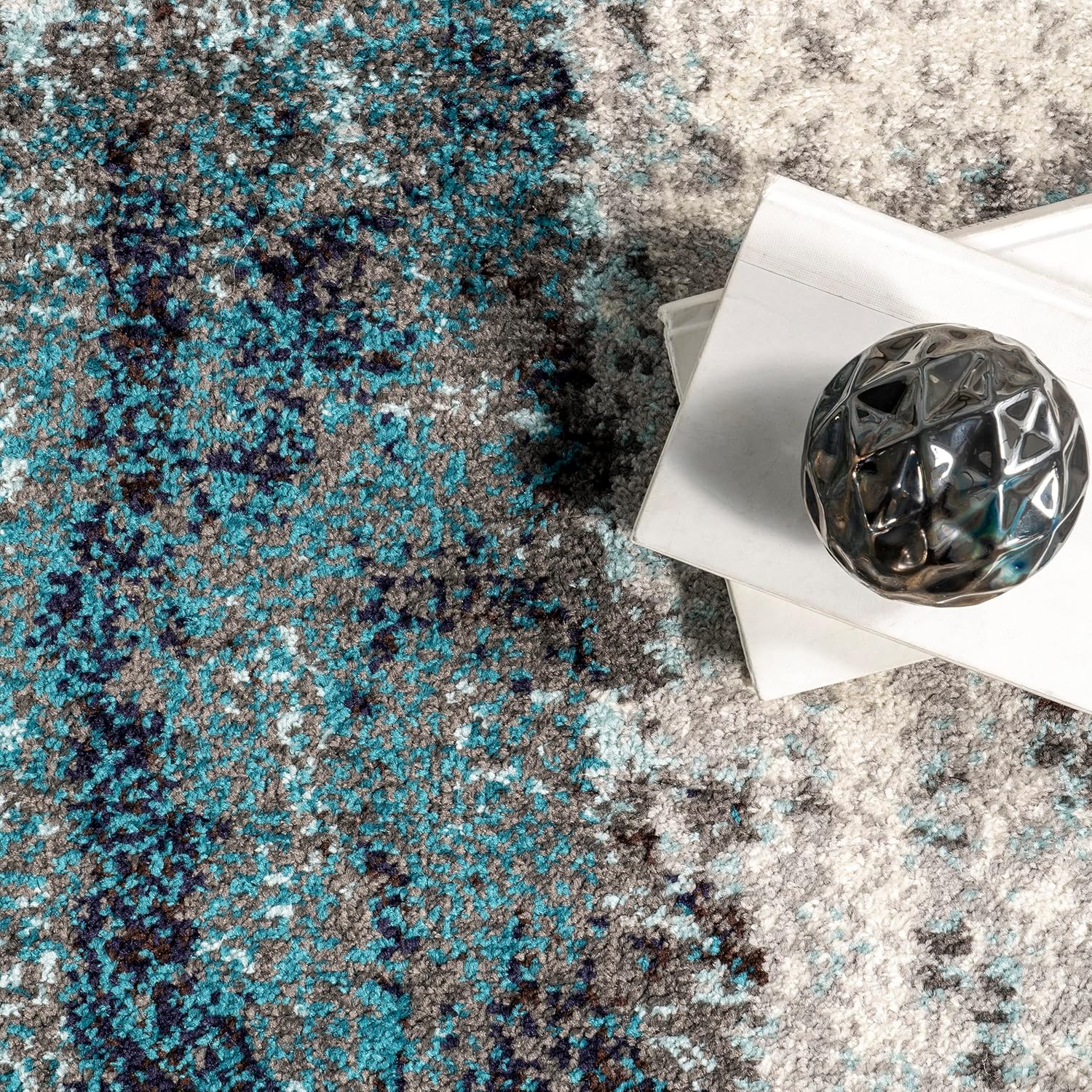 nuLOOM Haydee - Alfombra decorativa abstracta glacial, 3 x 5, azul