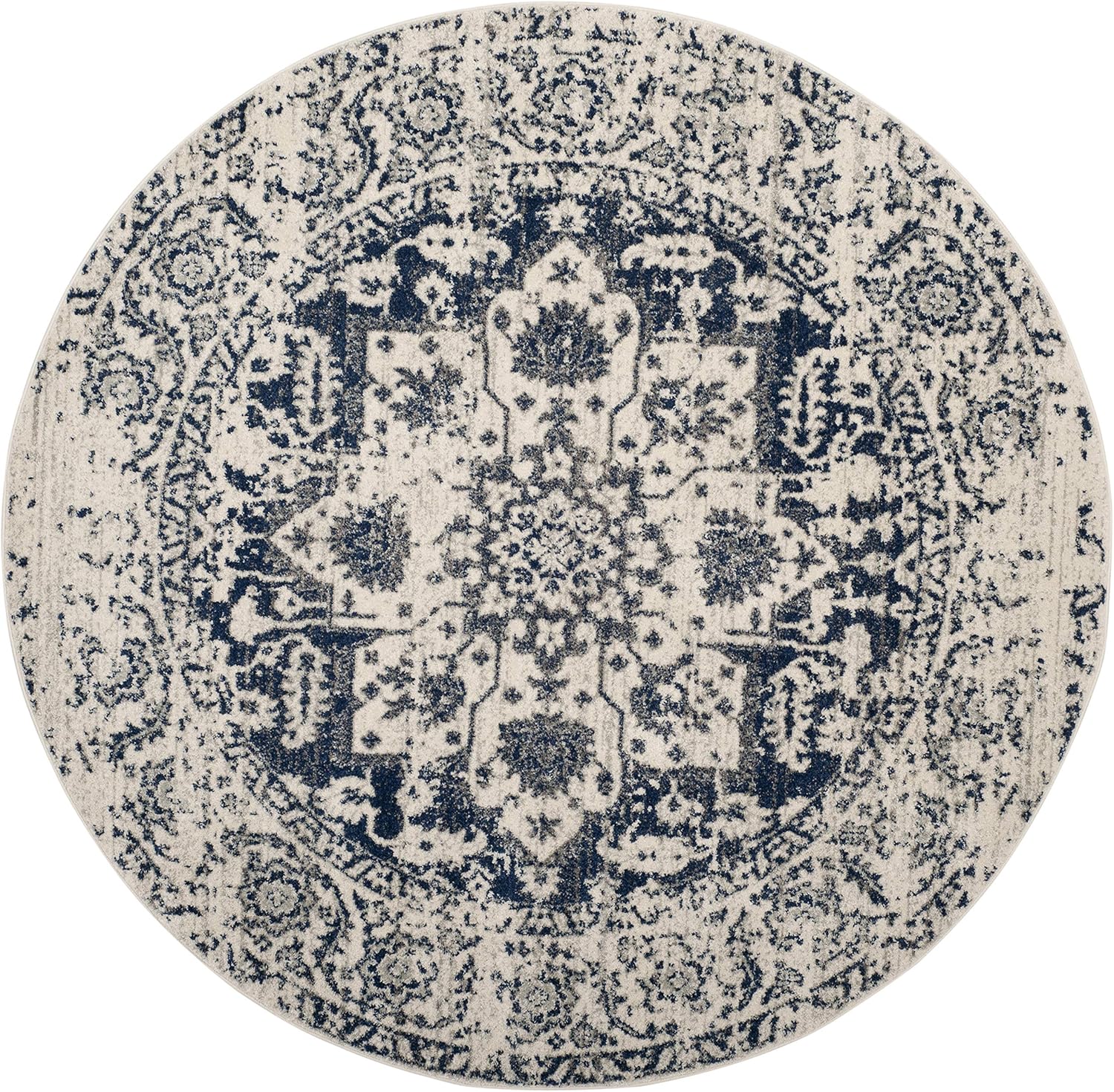 Safavieh MAD603D Tapete redondo con diseño de medallón desgastado, copo de