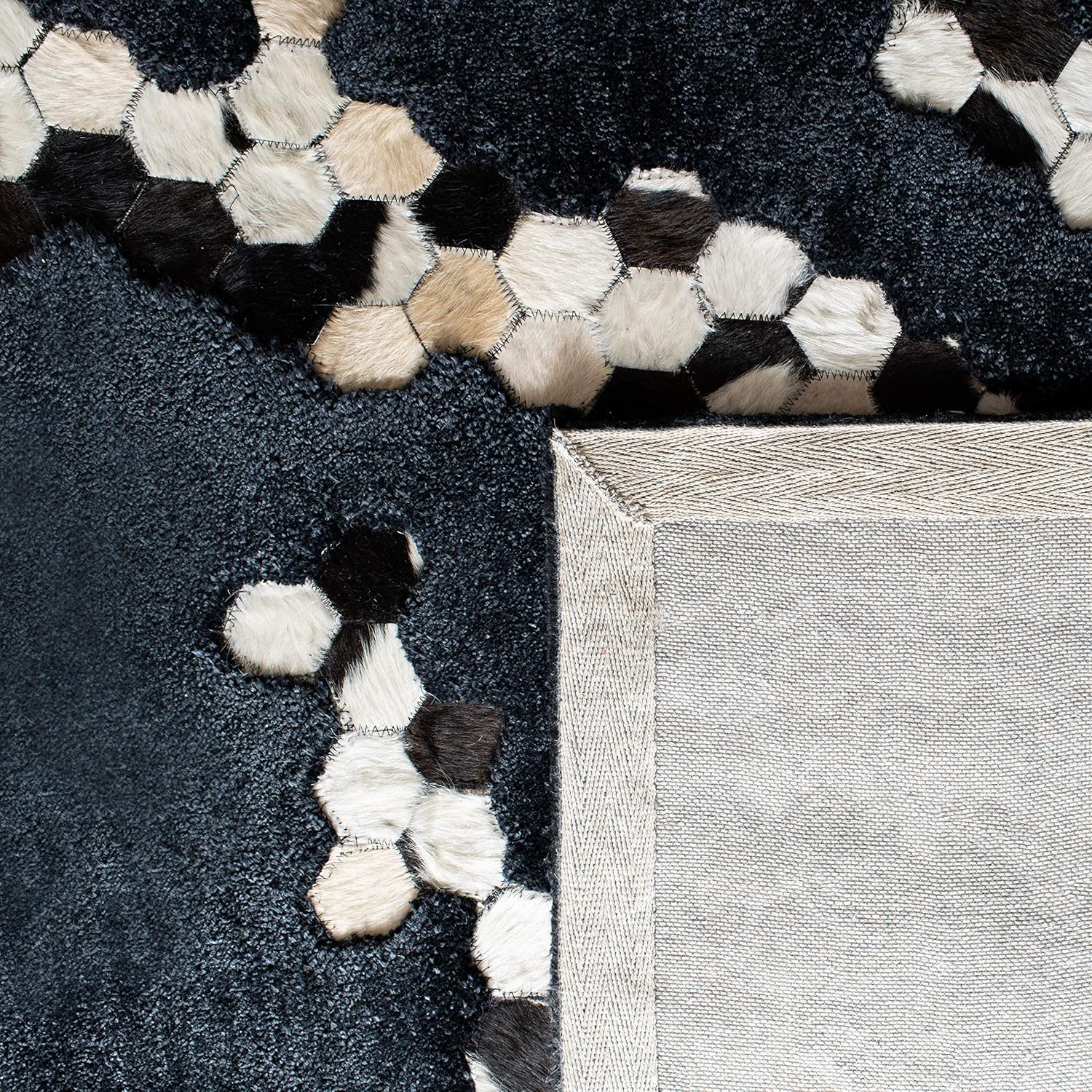 SAFAVIEH Manhattan Collection - Alfombra de área de 6 x 9 pies, negro, hecha a...