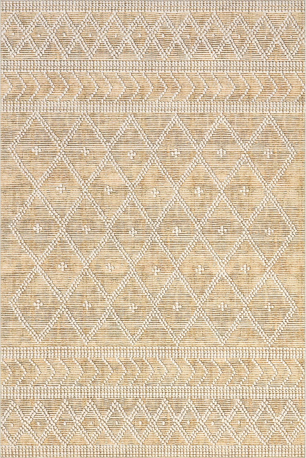Úna Lattice Alfombra lavable a máquina, resistente a las manchas, 8 x 10 pies,