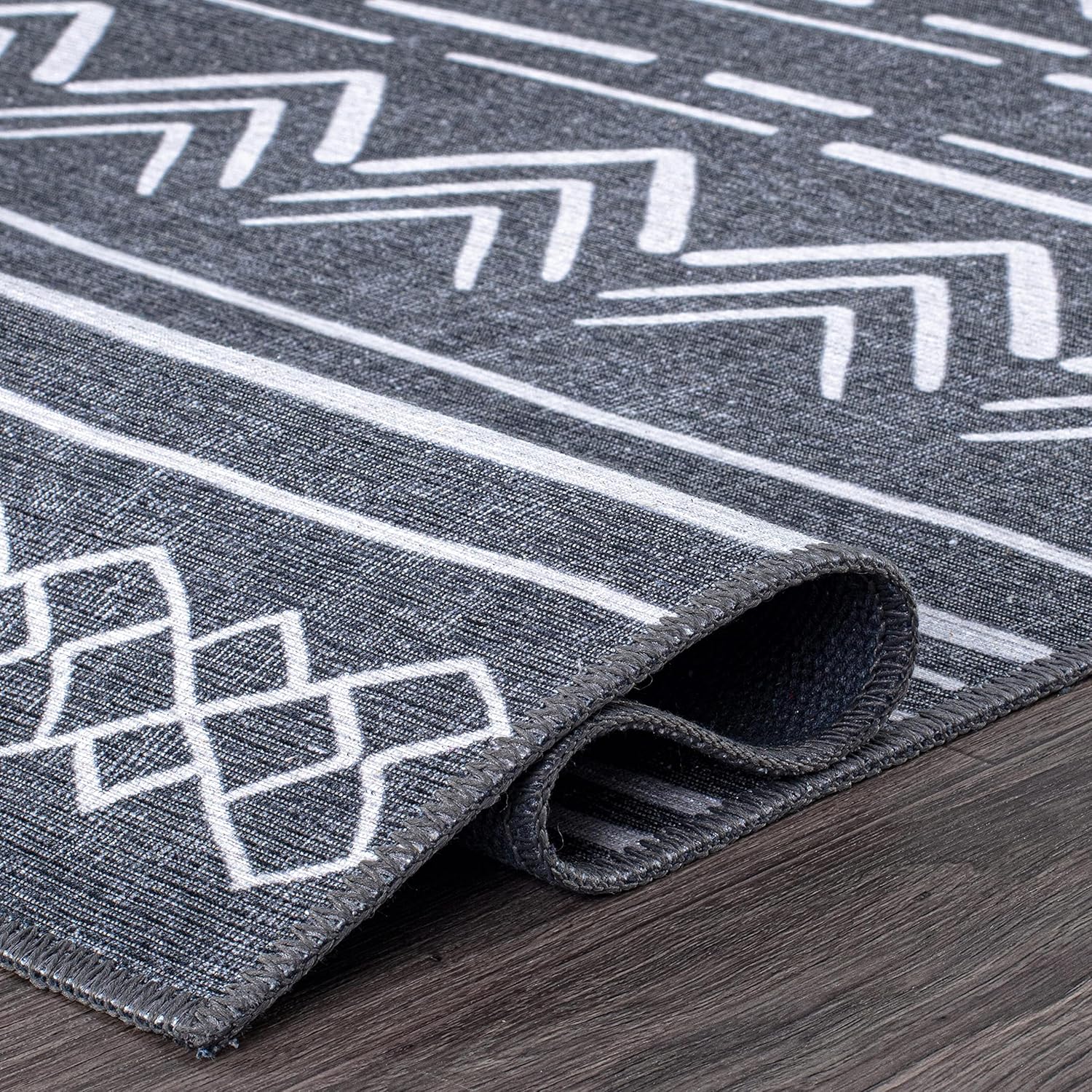 Rugshop Alfombra geométrica contemporánea bohemia resistente a las manchas,...