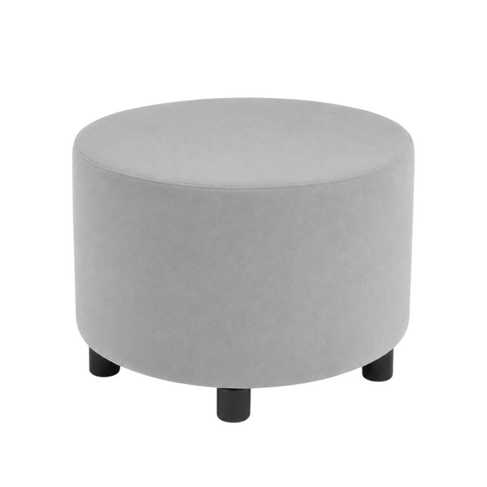 Puff Redondo 40x40 Gris Tela