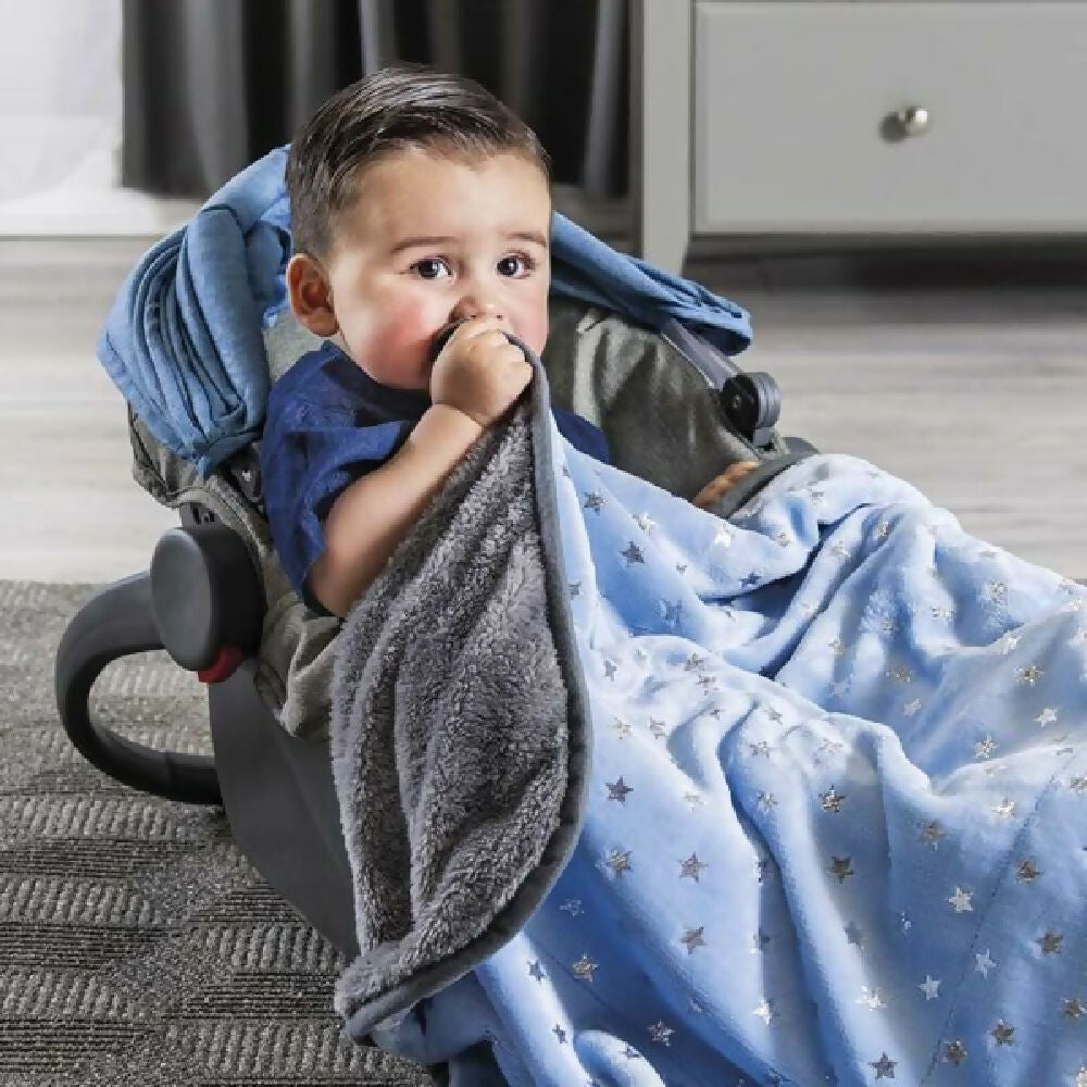 52547-4 Cobertor para Bebé Siberia Cuna Blue Star, de 110x150 cm - Envío Gratis