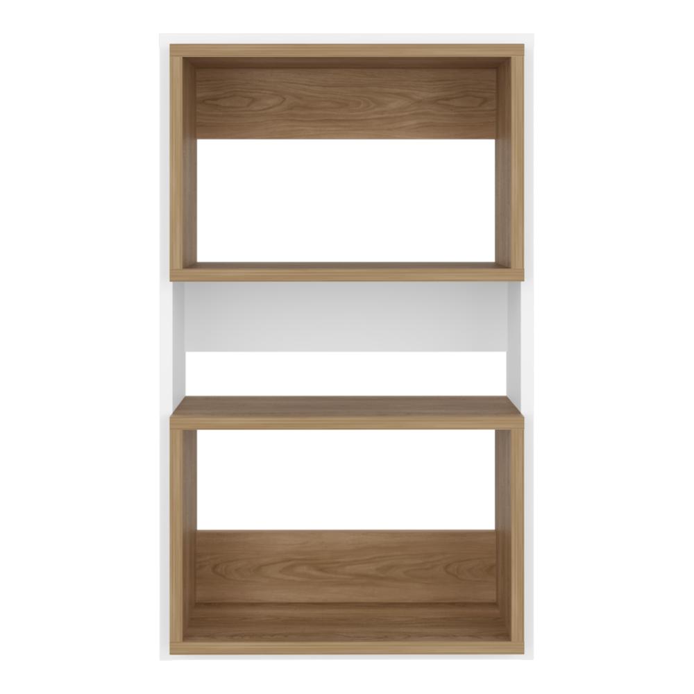 Gabinete de Baño Sensei Eco, Blanco Duqueza y Fresno Europeo, con superficies para ubicar objetos