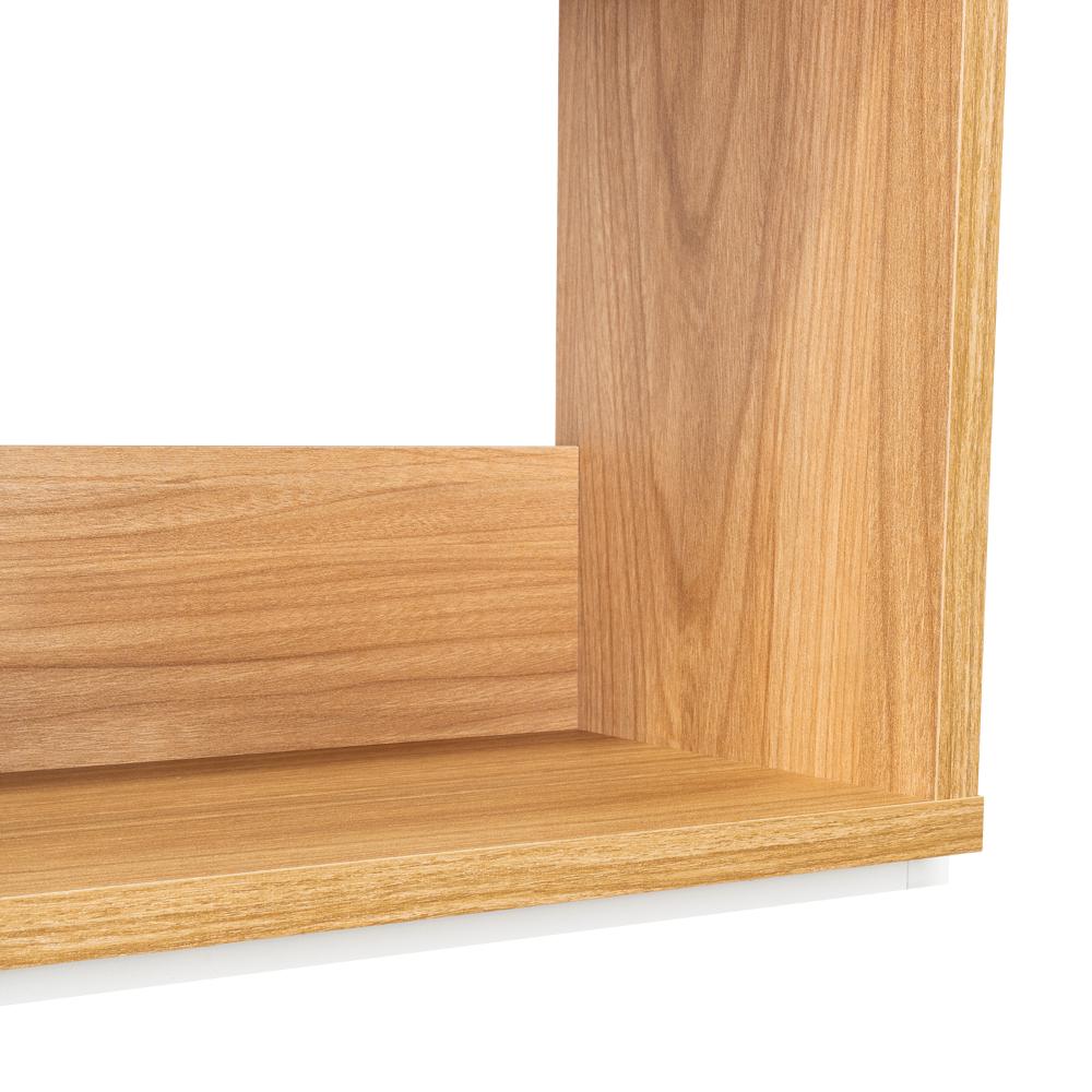 Gabinete de Baño Sensei Eco, Blanco Duqueza y Fresno Europeo, con superficies para ubicar objetos