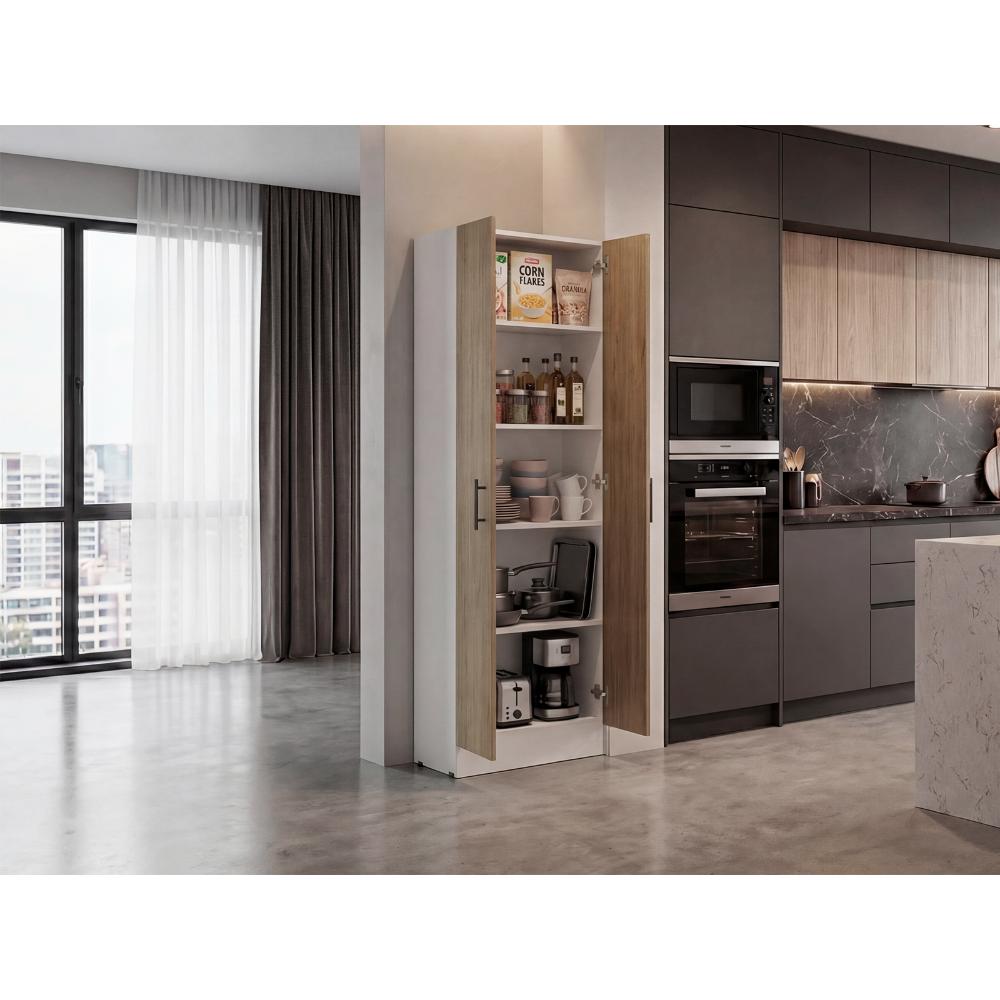 Alacena Tommy, Kronos Blanco y Kronos Fresno, Con amplios espacios de almacenamiento y 4 entrepaños ZF