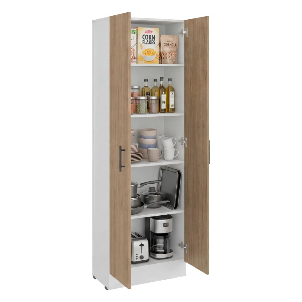 Alacena Tommy, Kronos Blanco y Kronos Fresno, Con amplios espacios de almacenamiento y 4 entrepaños ZF