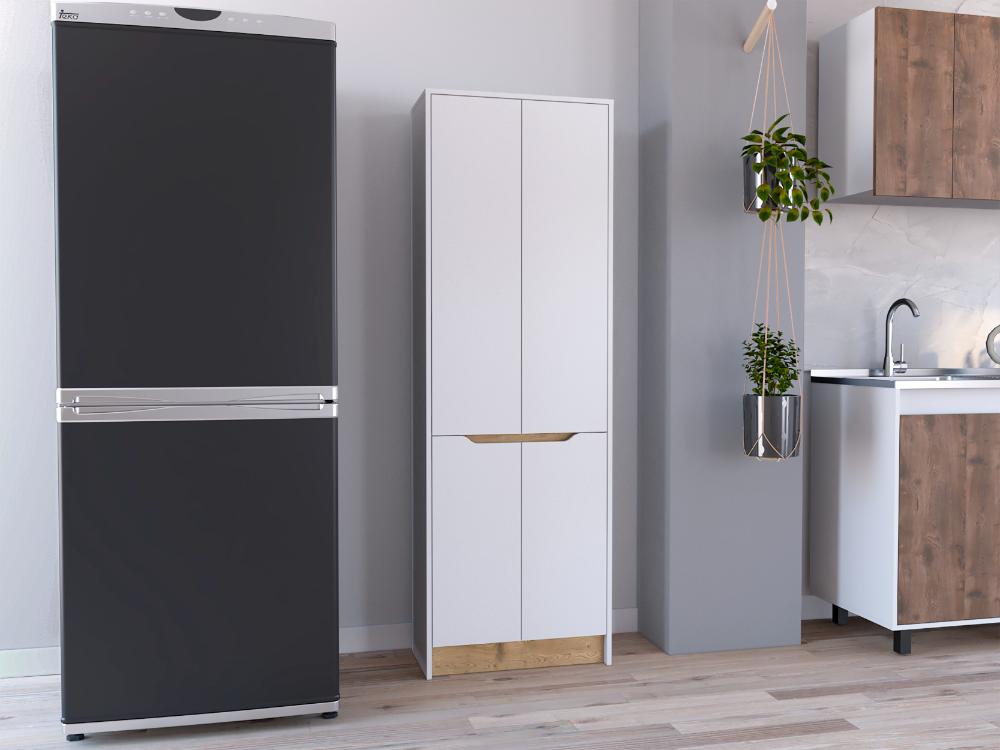 Alacena Soler, Blanco y Macadamia, Dos Puertas Abatibles, Fácil Instalación