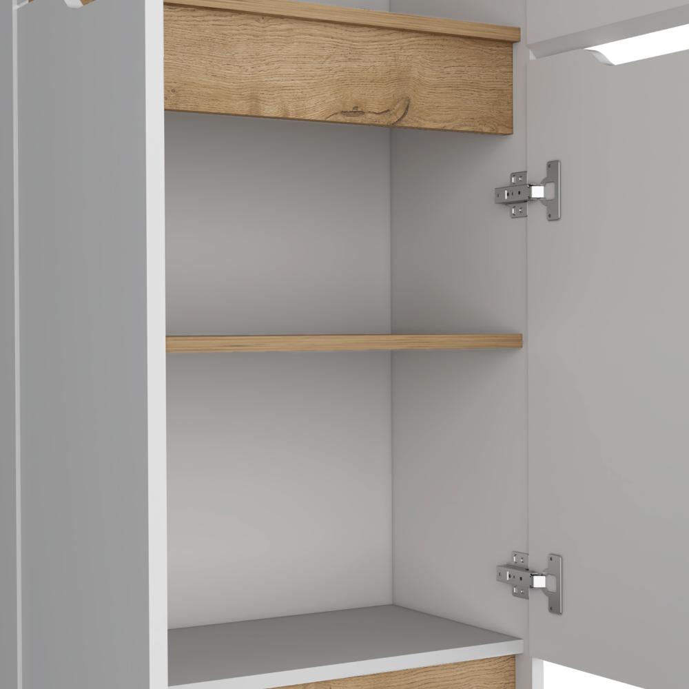 Alacena Soler, Blanco y Macadamia, Dos Puertas Abatibles, Fácil Instalación