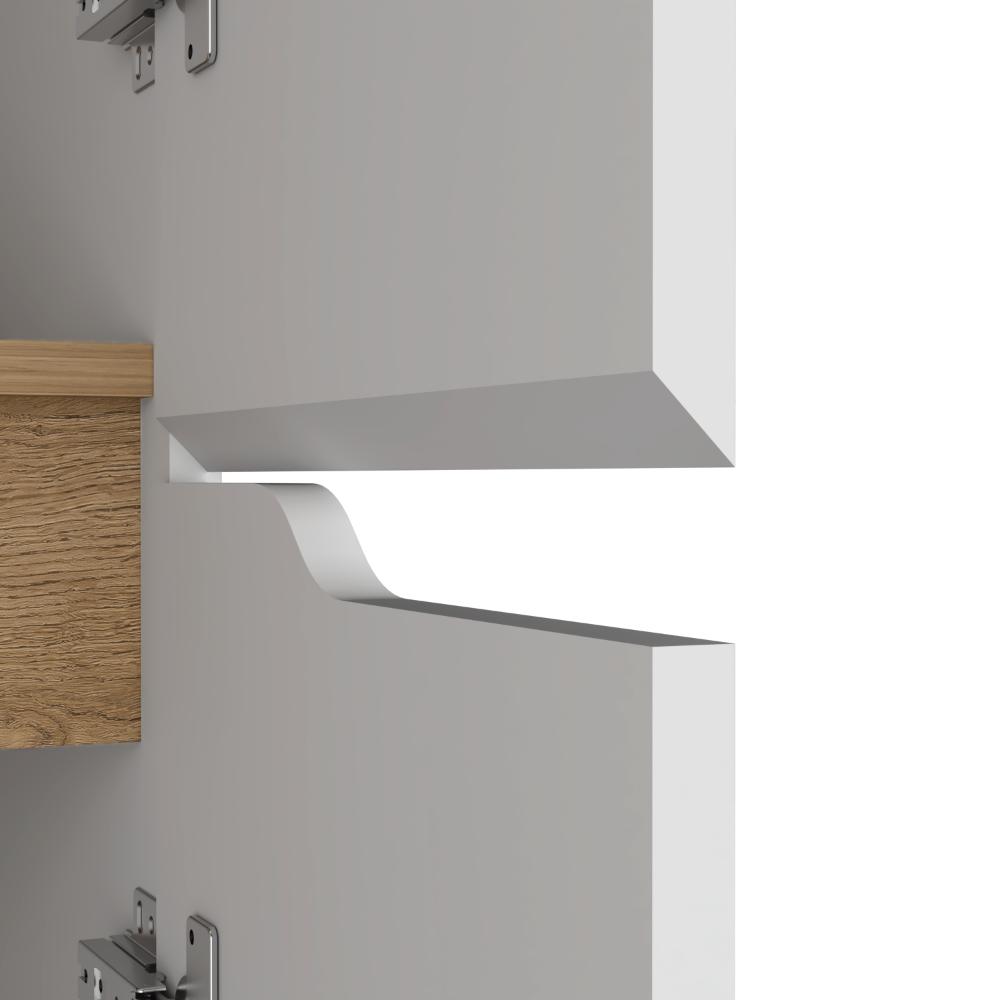 Alacena Soler, Blanco y Macadamia, Dos Puertas Abatibles, Fácil Instalación