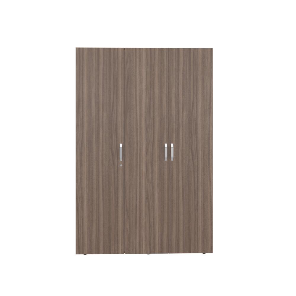 Closet Roko, Avellana y Blanco, Con Tres Puertas Abatibles Con Cerradura y Variedad De Entrepaños