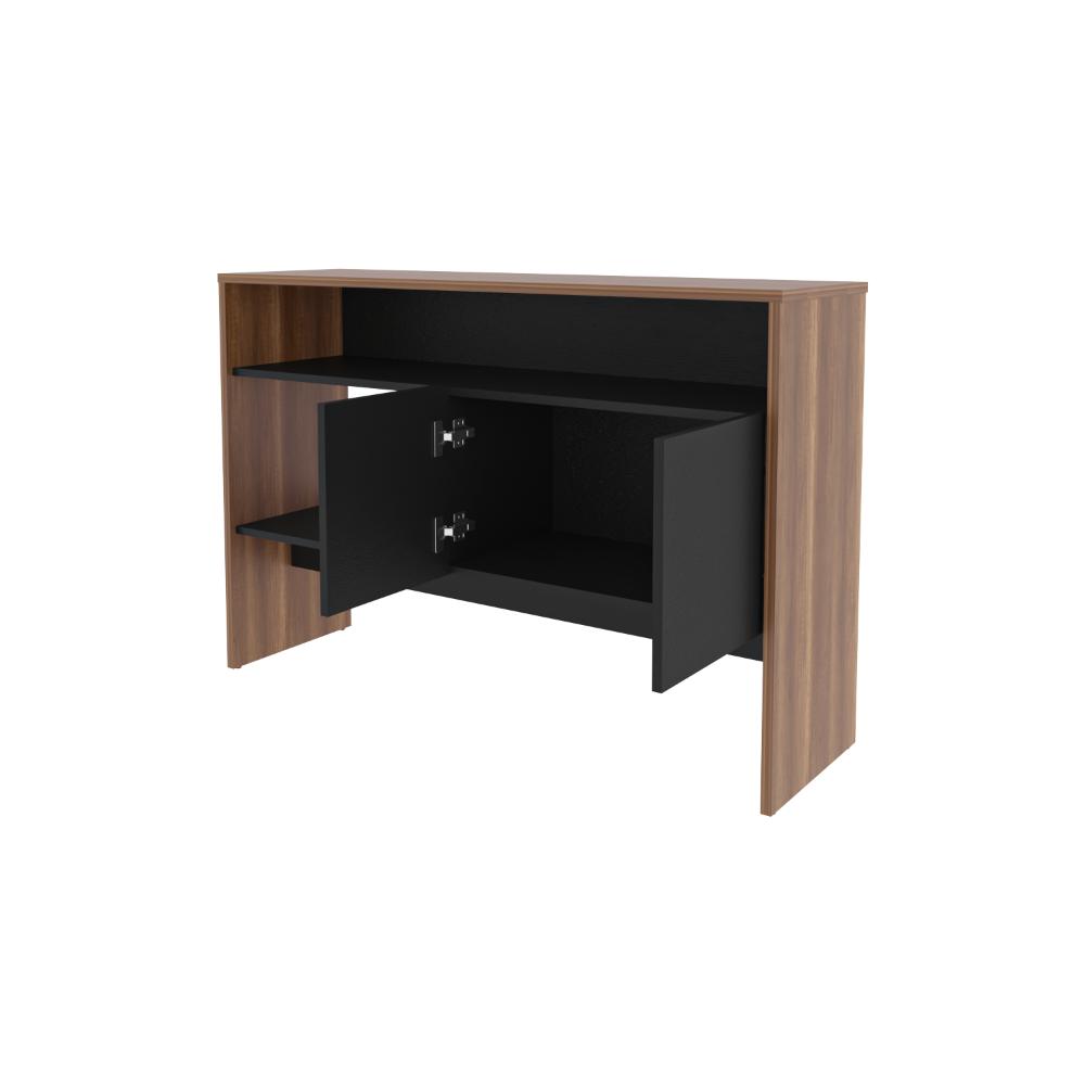 Mueble Recibidor Clasic, Avellana y Wengue, Con dos puertas y dos entrepaños