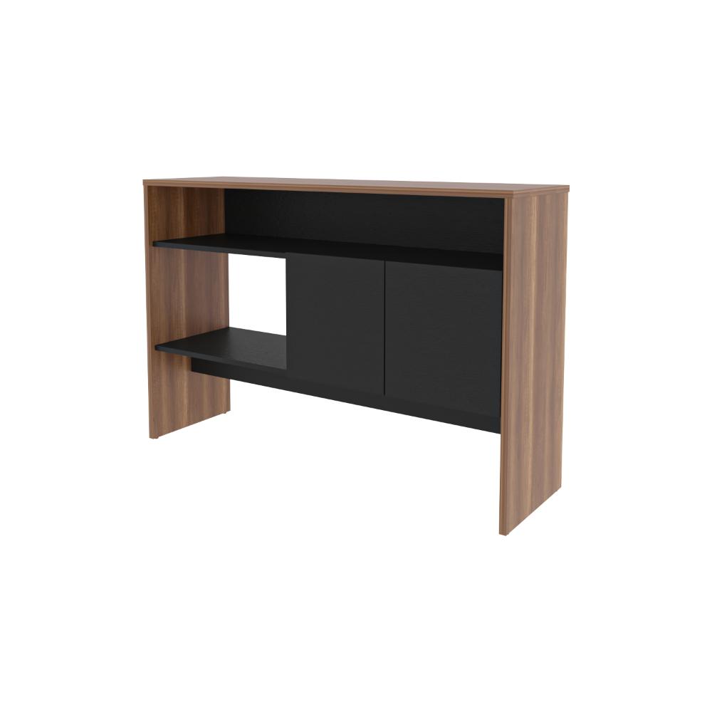 Mueble Recibidor Clasic, Avellana y Wengue, Con dos puertas y dos entrepaños