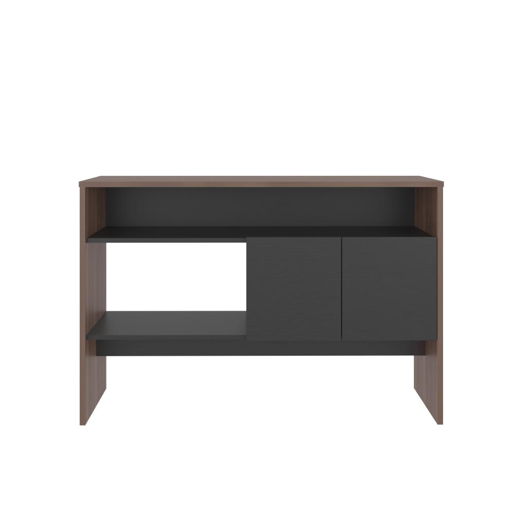 Mueble Recibidor Clasic, Avellana y Wengue, Con dos puertas y dos entrepaños