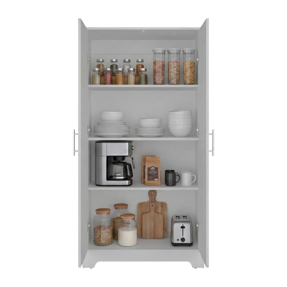 Alacena Ossa, Blanco, con 3 Entrepaños y 2 Puertas para Implementos de Cocina ZF