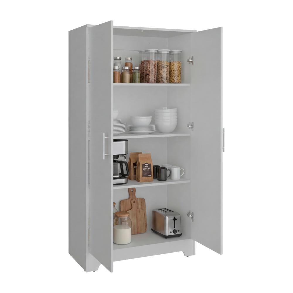 Alacena Ossa, Blanco, con 3 Entrepaños y 2 Puertas para Implementos de Cocina ZF