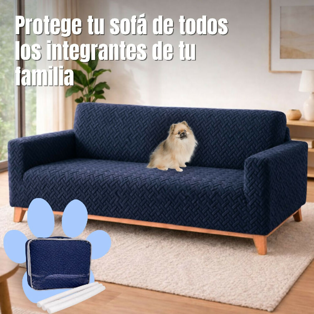 Protector de sofá 3 puestos elasticoazul