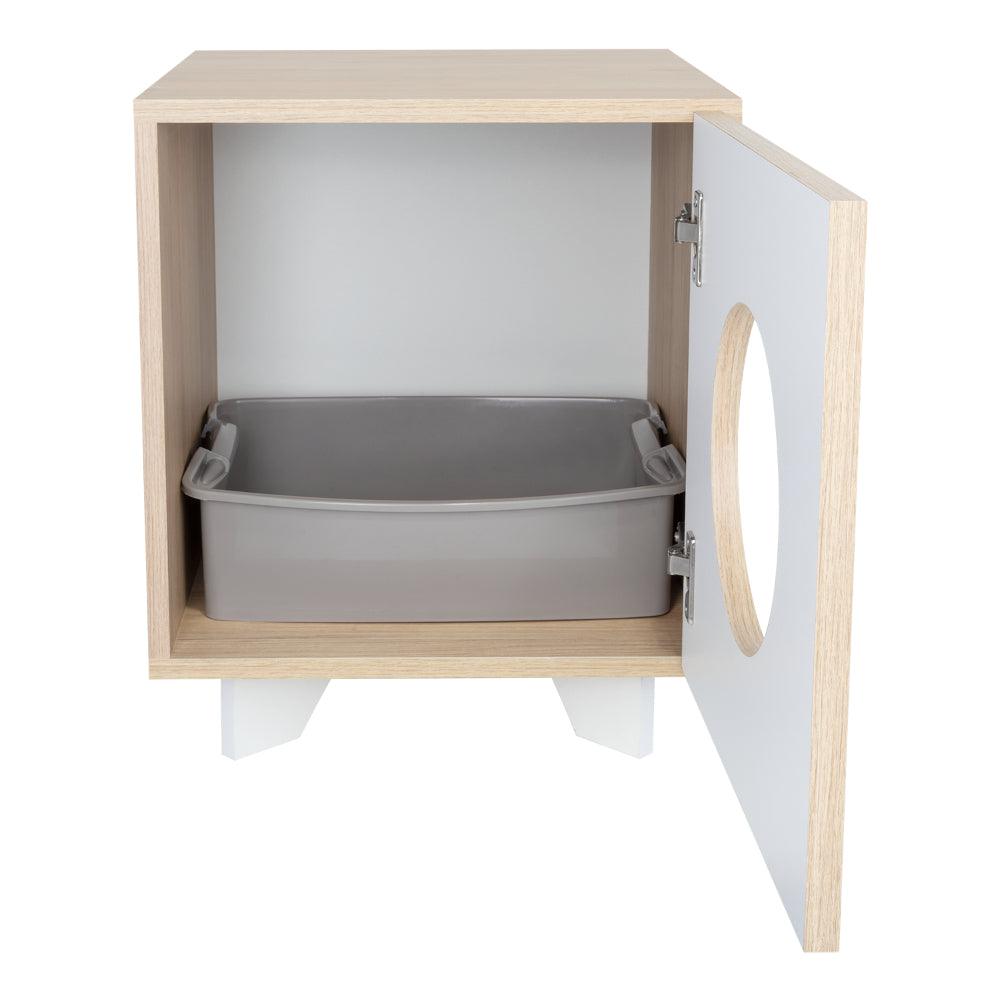 Arenero para Gatos Lira, Beige y Blanco