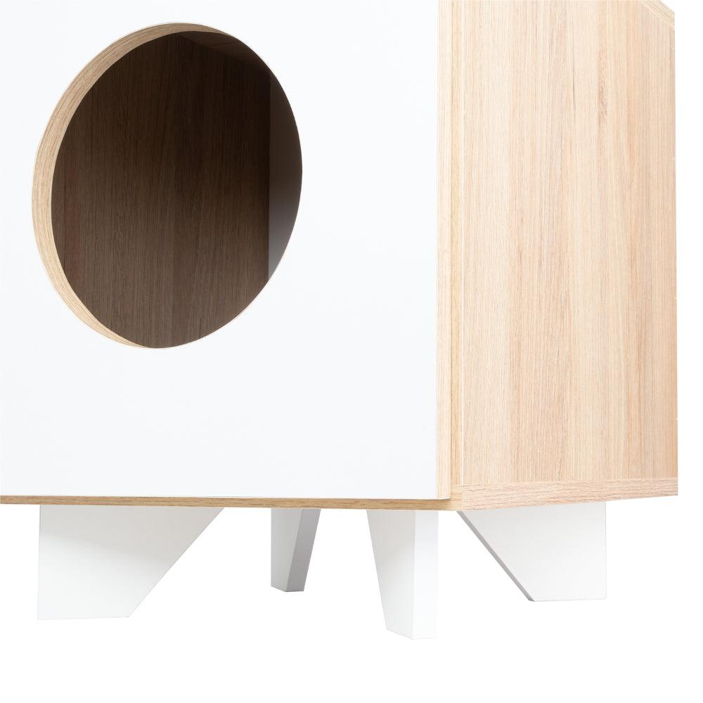 Arenero para Gatos Lira, Beige y Blanco