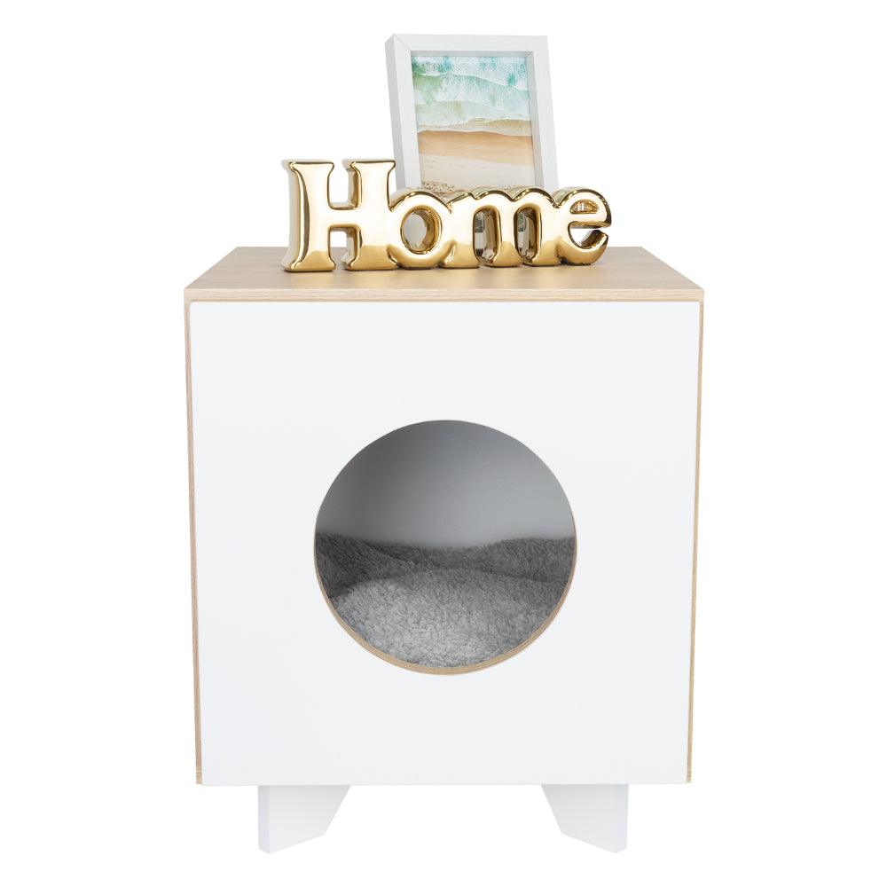 Arenero para Gatos Lira, Beige y Blanco