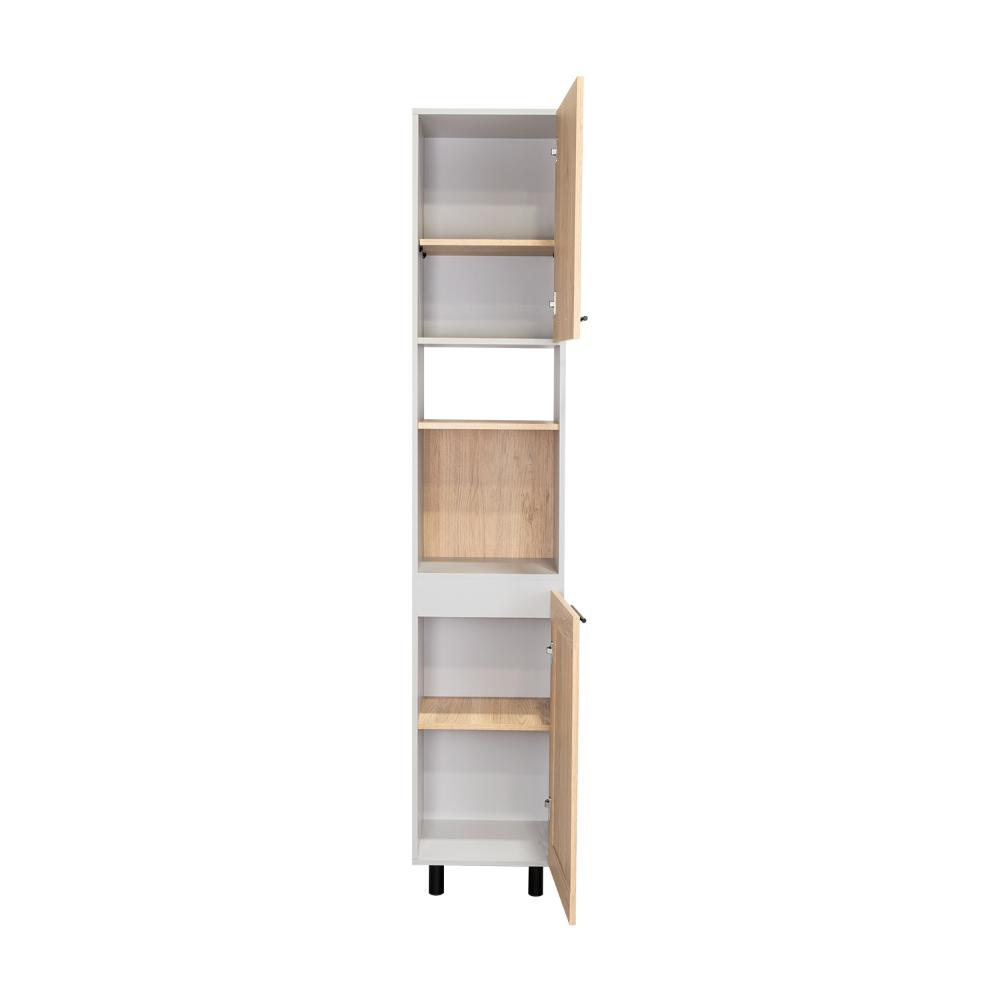 Alacena Kazán, Beige y Gris, con Dos Puertas y Entrepaños
