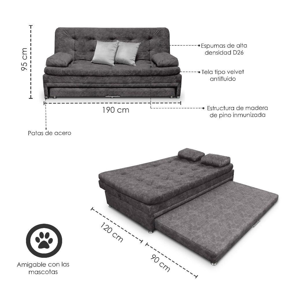 Sofa cama Nido Tarima Olsen Tela Café - Incluye Cojines