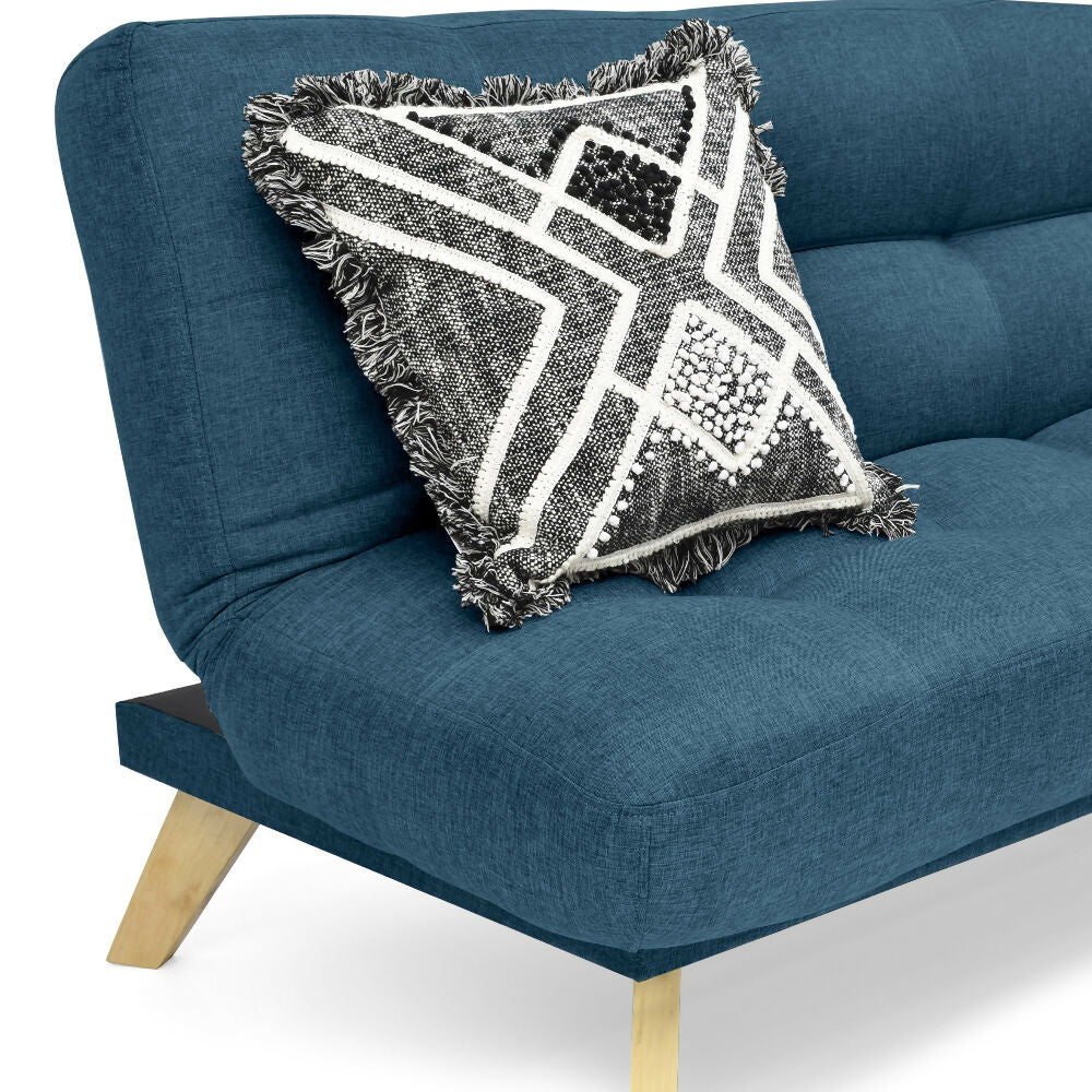 Sofa Cama Porto 182x85x85 Reclinable 3 posiciones Tela Azul