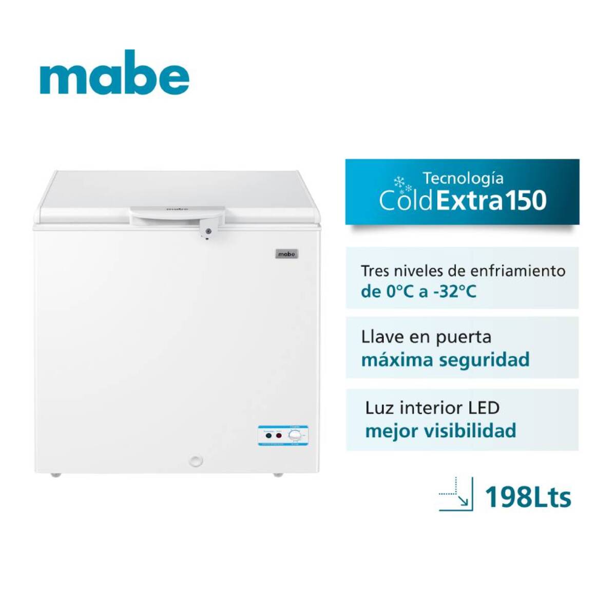 Congelador Horizontal 198 L Mabe, Blanco
