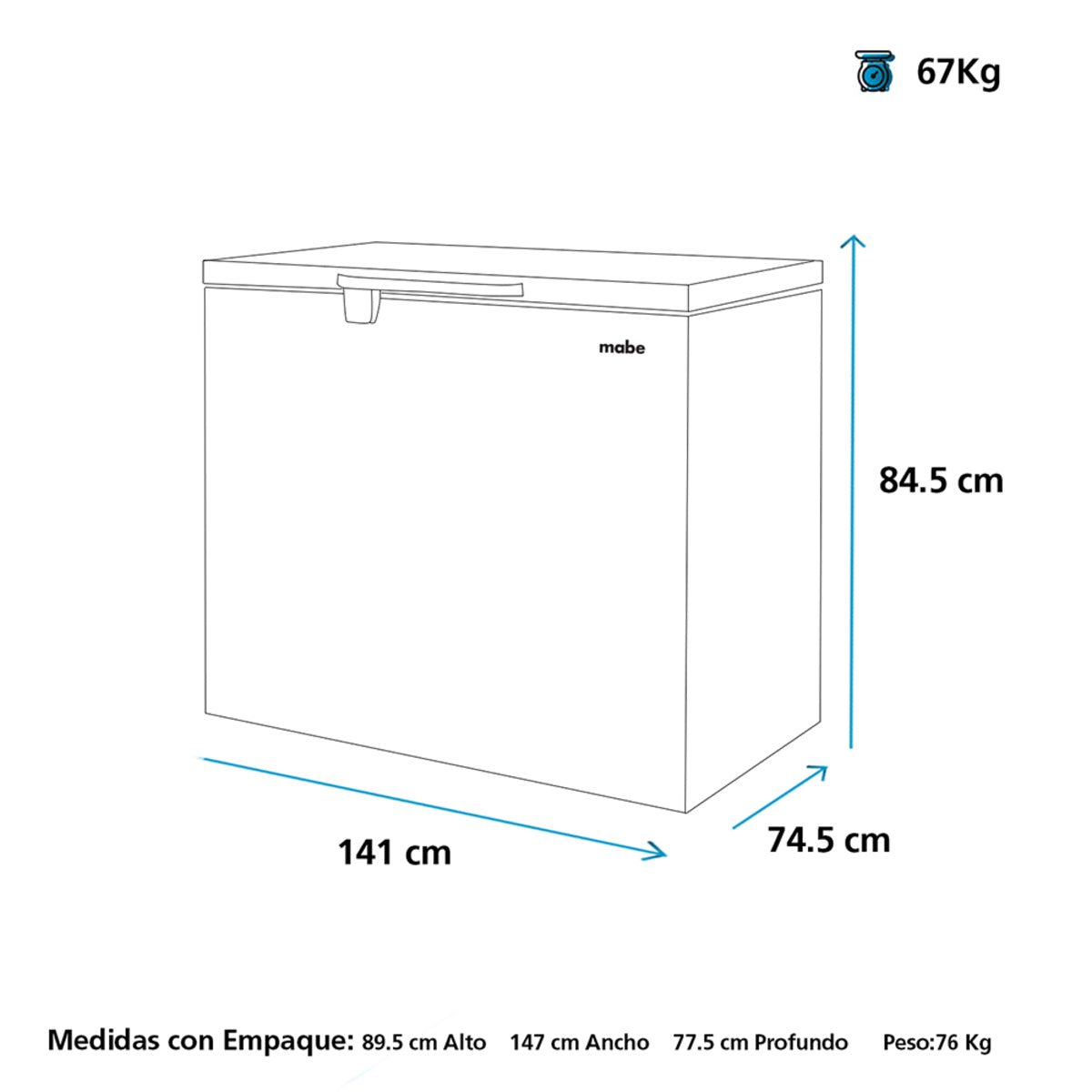 Congelador Horizontal 429 Litros, Blanco