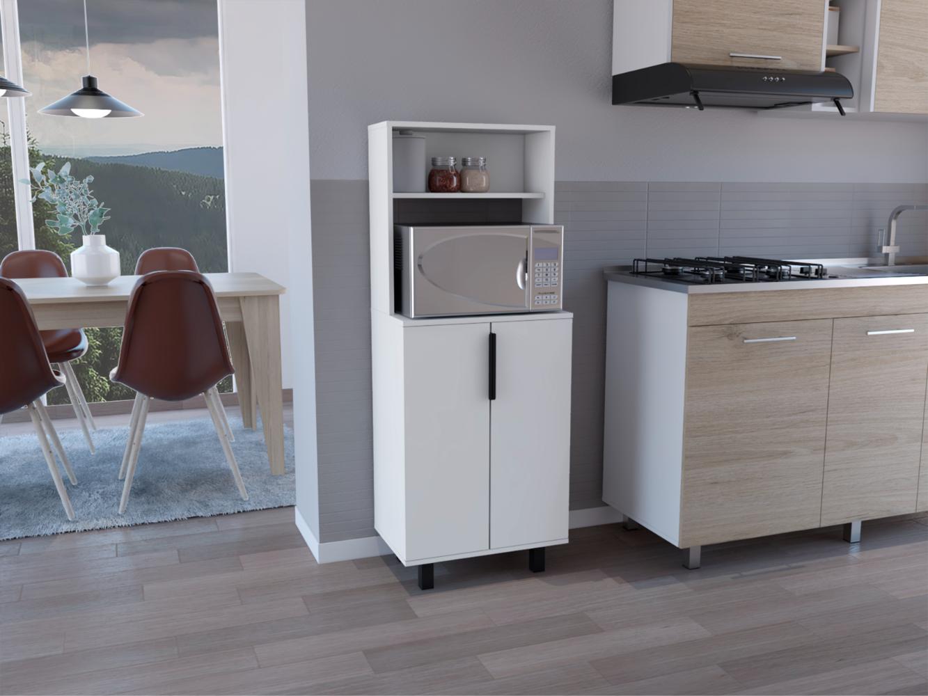 Alacena Oshawa, Blanco, con superficie para ubicar objetos y dos puertas ZF