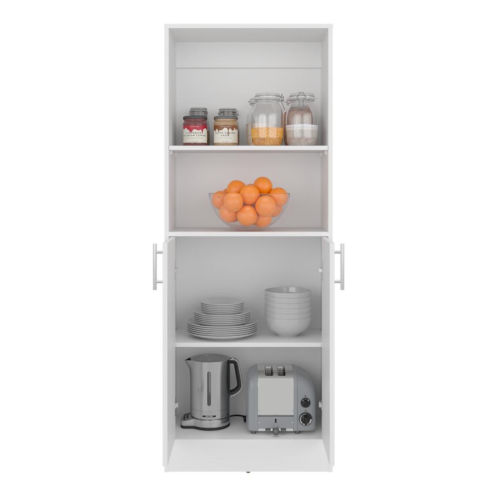 Alacena Multiusos Juko, Kronos Blanco, Con dos puertas abatibles, con entrepaños y amplio almacenamiento ZF