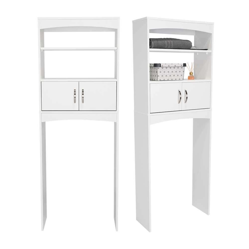 Set de 2 Gabinetes de Baño Sabik, Blanco, con Dos Puertas Batientes