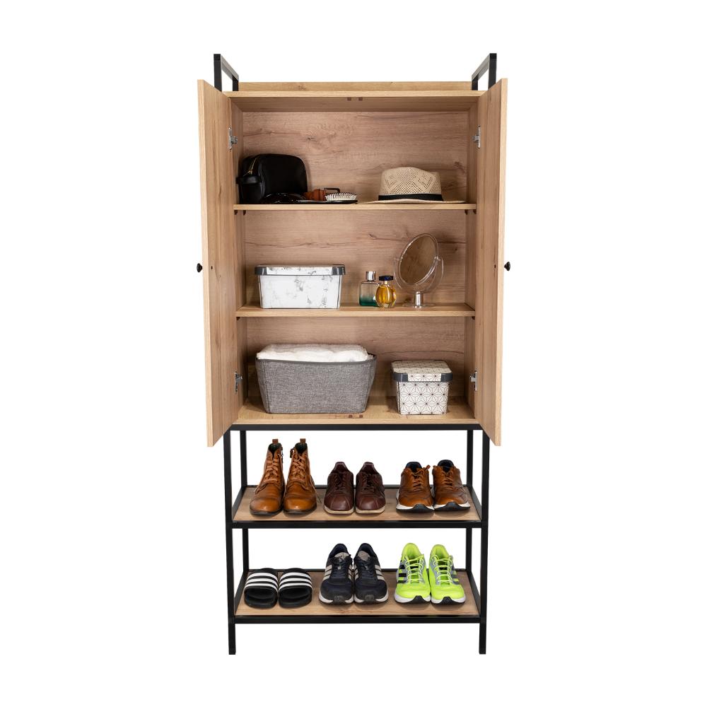 Closet Alma, Café Claro, Con Dos Entrepaños Inferiores