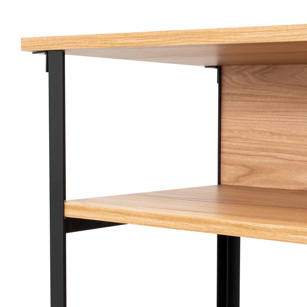 Mueble Auxiliar Recibidor Korina, Fresno Europeo, con Patas En Acero Negras